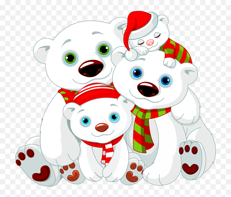 Sneeuwpoppen - Christmas Polar Bear Clipart Emoji,Polar Bear Clip Emoticons