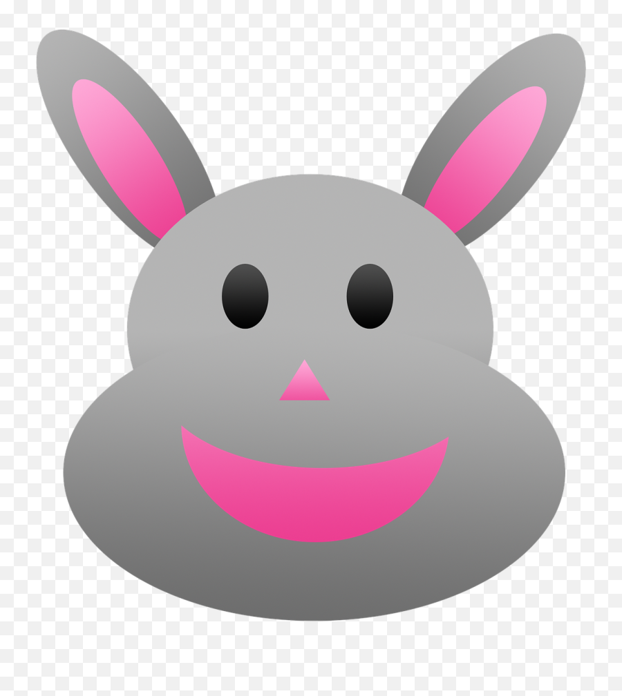 Bunny Gray Grey - Muka Kelinci Kartun Emoji,Bunny Emoticon