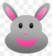 Bunny Gray Grey - Muka Kelinci Kartun Emoji,Bunny Emoticon