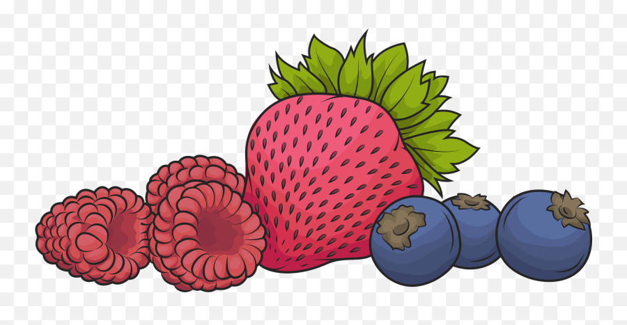 Raspberry Strawberry And Blueberry - Strawberry Blueberry Raspberry Clipart Emoji,Raspberry Emoji