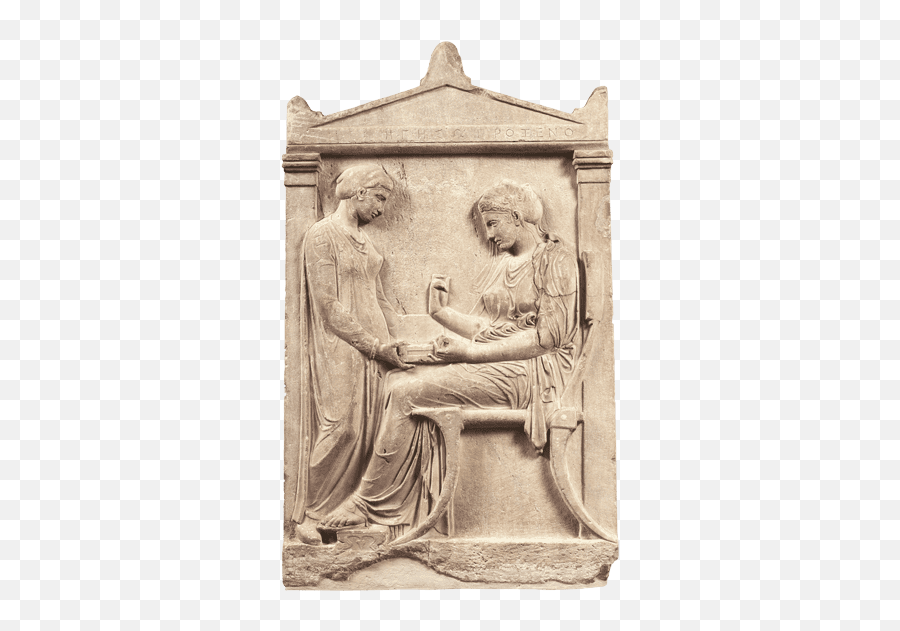 Grave Stele Of Hegeso - National Archaeological Museum Emoji,Style Of Greek Sculpture Emotion And Naturalistic Depictions Of People