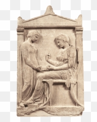 Grave Stele Of Hegeso - National Archaeological Museum Emoji,Style Of Greek Sculpture Emotion And Naturalistic Depictions Of People