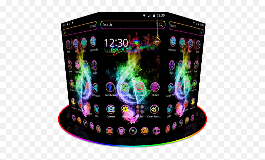 Hologram Neon Music Theme 119 Android Apk - Neon Art Emoji,Coog Emojis