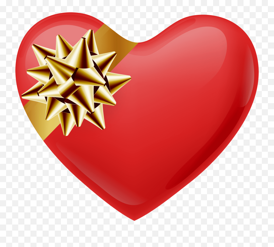 Heart With Gold Bow Transparent Png Image Emoji,Bow Heart Emoji Transparent