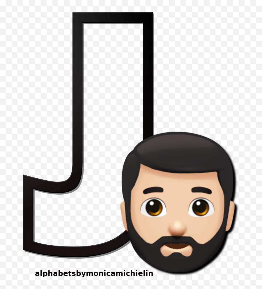 Bearded Man Emoji Emoticon Alphabet - For Adult,Goatee Emoticon