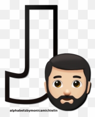 Bearded Man Emoji Emoticon Alphabet - For Adult,Goatee Emoticon