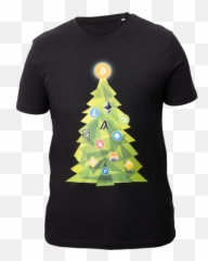 Crypto Xmas Black T - Shirt Emoji,Cristmas Tree Emoji