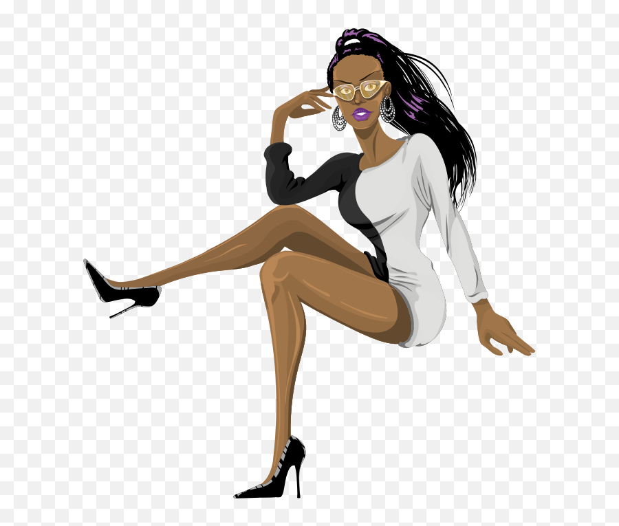 Beautiful Black Woman Clipart Free Svg File - Svgheartcom Black Woman Fashion Silhouette Emoji,Black Girl Emoji