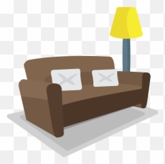 Couch And Lamp Emoji Clipart - Furniture Style,Emoji Furniture