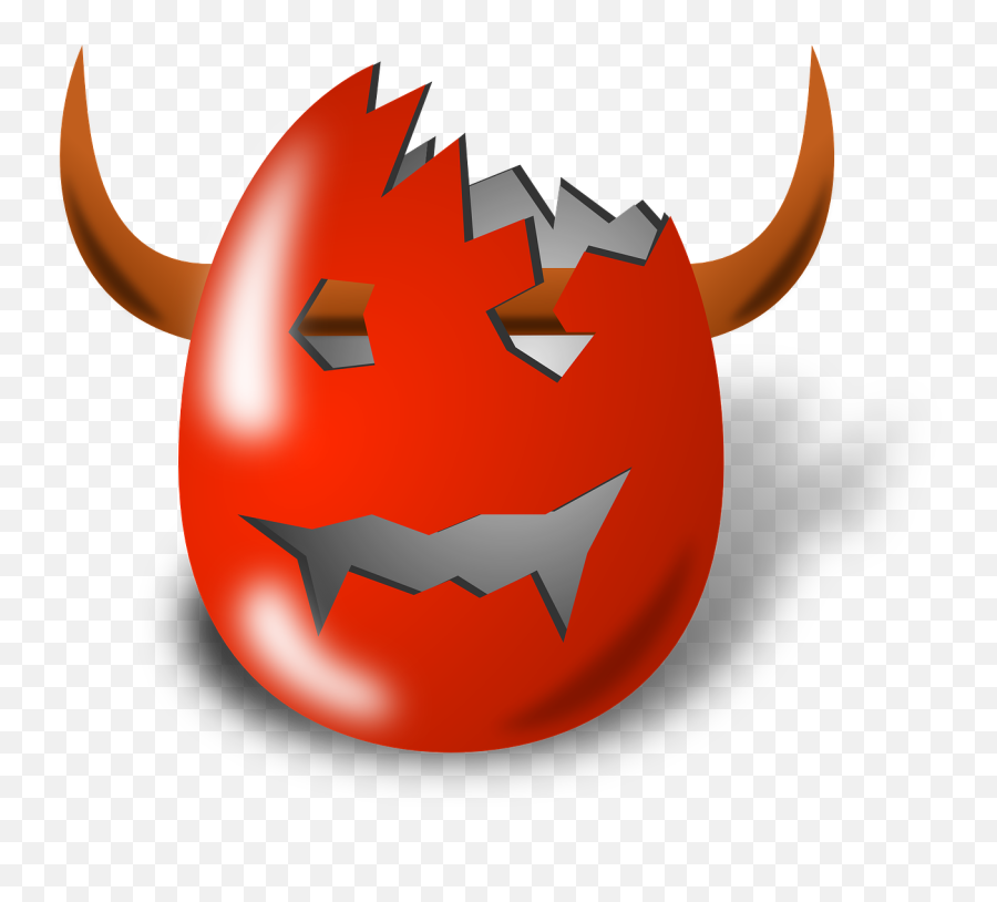 Devil Horns Egg Easter Shell Png - Broken Easter Egg Hd Emoji,Devil Horns Emoticon