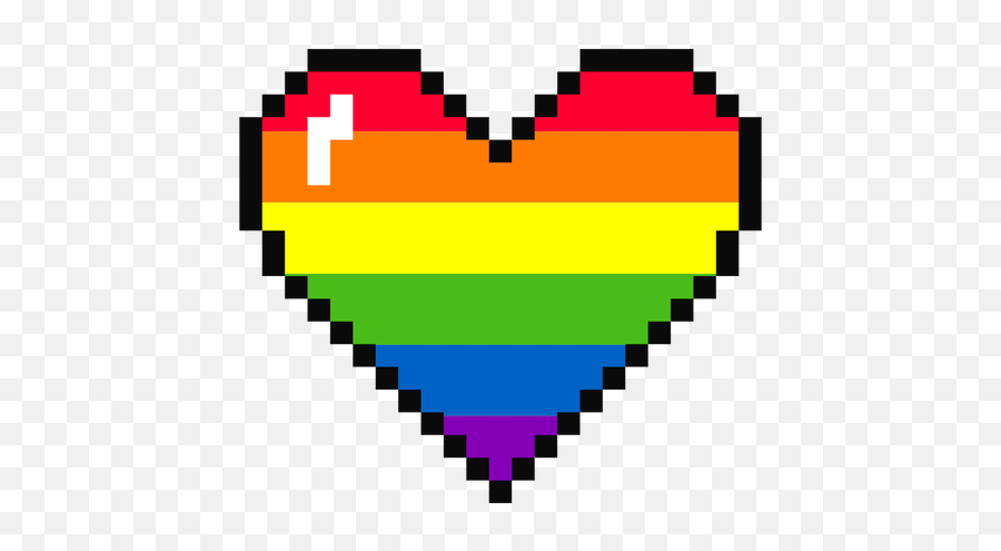 Download Png Rainbow Heart - Pixel Art Heart Emoji,Rainbow Heart Emojis