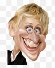 Ellen Caricature Sticker By Parietal Imagination Art - Easy Caricature Of Famous People Emoji,Location Of All Ellen Emojis
