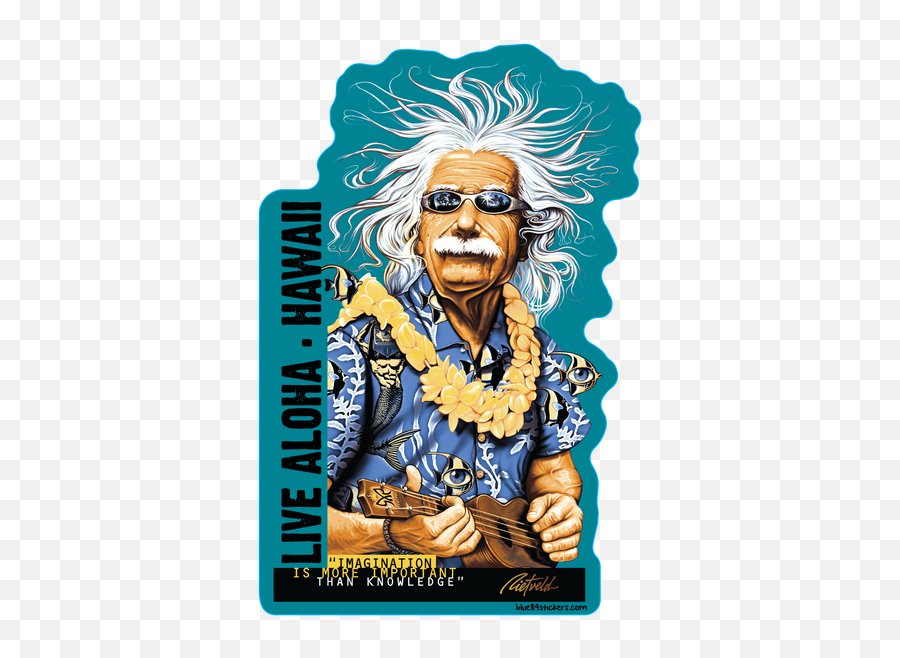 Shaka Brah Sticker - Einstein Surfer Emoji,Hawaiian Shaka Emoticon
