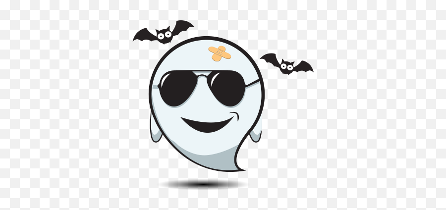 Cute Halloween Ghost - Sticker Pack For Imessage By Hanh Nguyen Happy Emoji,Iphone Bat Emoticon