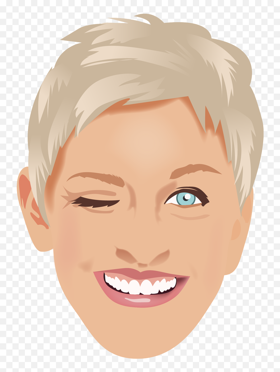Download Ellen Heart Eyes Emoji Png Image With No Background - Ellen Degeneres Drawing Easy,Heart Eyes Emoji