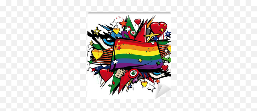 Rainbow Peace Gay Pride Flag Graffiti - Graffiti Wall About Korea Emoji,Emotion Art Abstract Pride