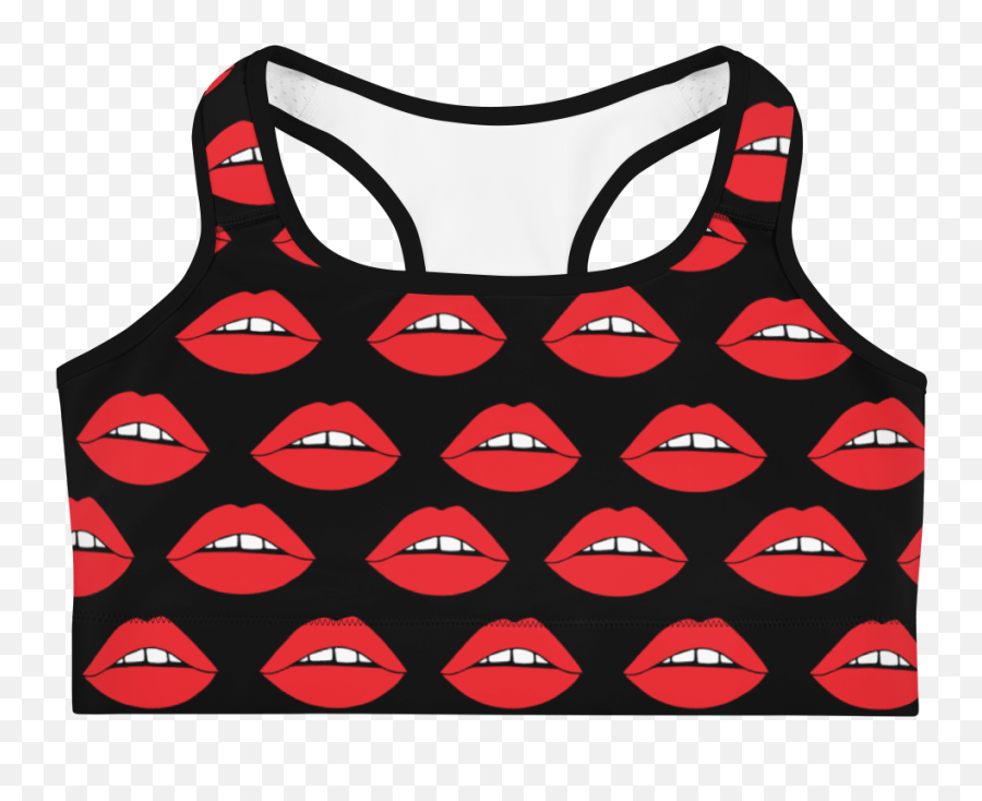 Red Lips On Black Sports Bra Emoji,Black Lipstick Emojis