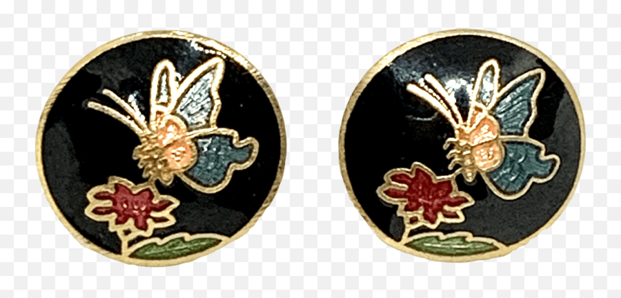 70u0027s Cloisonne Butterfly Enamel Stud Earrings Emoji,Mickey Mouse Emoticon Copy And Paste