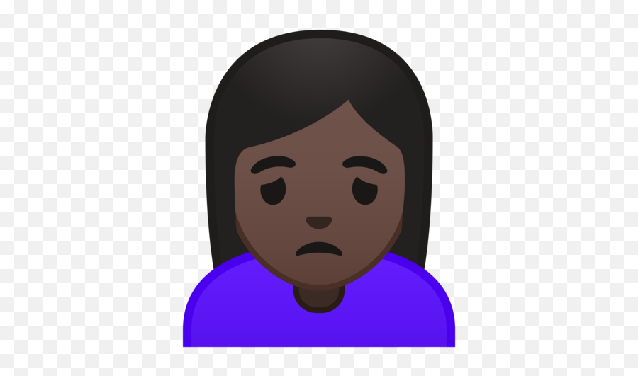 Person Frowning Dark Skin Tone Emoji - Mujer Triste Png,Frowning Emoticon