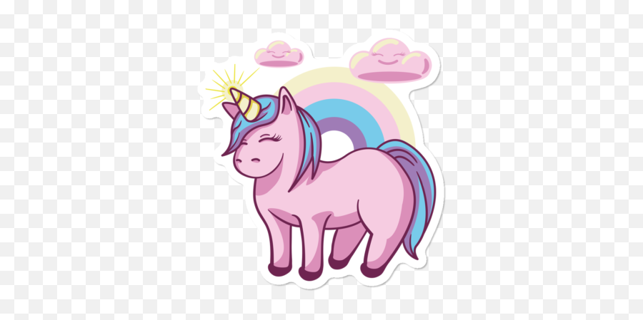 Unicorn Stickers Design By Humans Emoji,Uunicorn Emoji