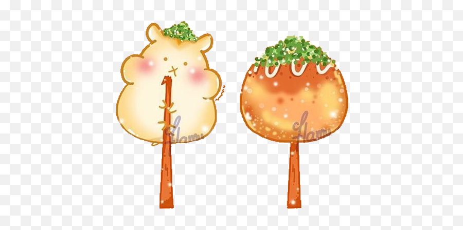 Hamune Hamster Takoyaki Sticker - Lollipop Emoji,Takoyaki Emoji