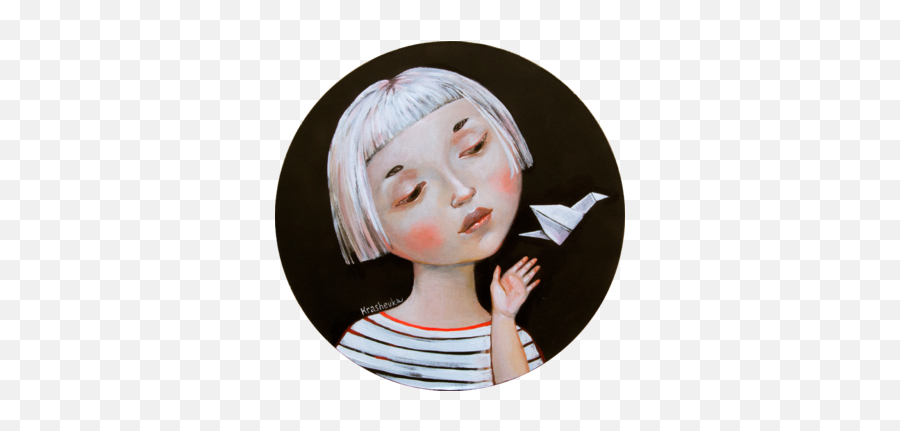 Lena Krashevka Contemporary German Painter - Singulart Hair Design Emoji,Paintings That Evoke Emotion