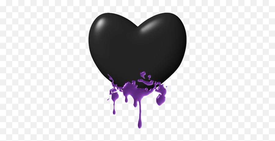 Black Heart - Heart Black Purple Transparent Emoji,Slapped Emoji