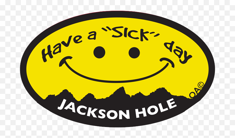 Jackson Hole Have A Sick Day Large Sticker - Happy Emoji,Sick Emoticon For Facebook