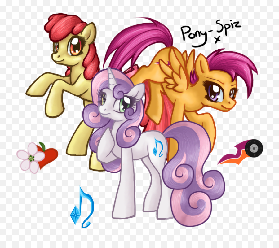 Older Crusaders My Little Pony Friendship Is Magic Know - Fictional Character Emoji,Mlp Emotion Cutimark