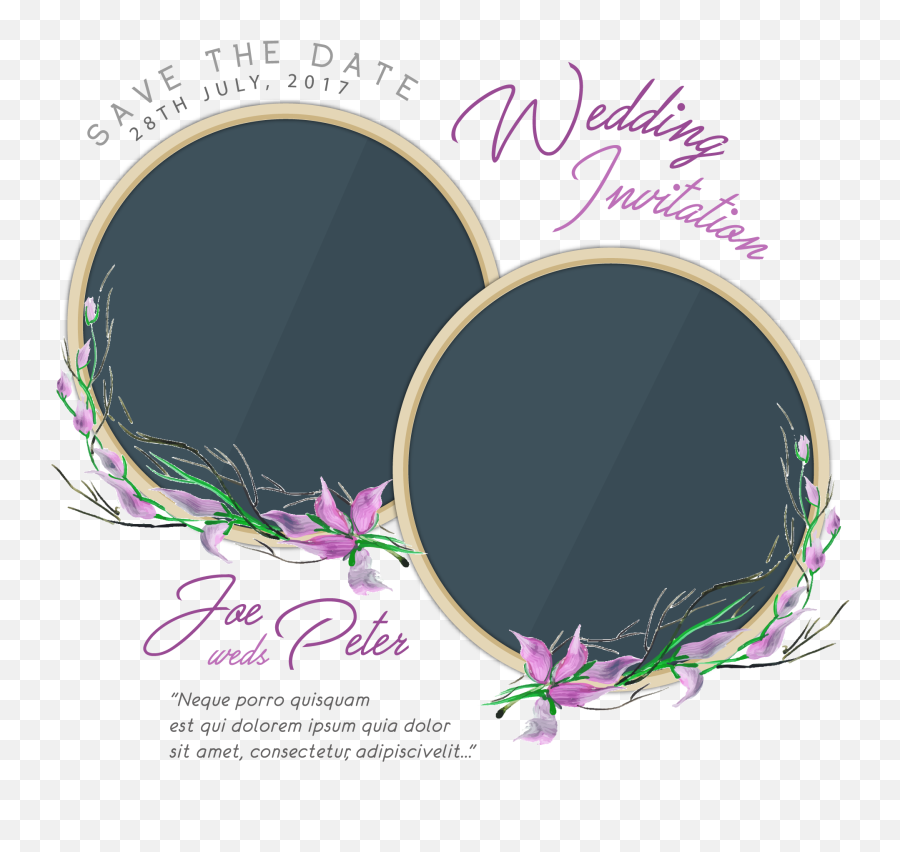 Download Couple Invitation Wedding Png Image High Quality - Wedding Name Design Background Emoji,2017 Happy New Year Motorcycle Emoticons