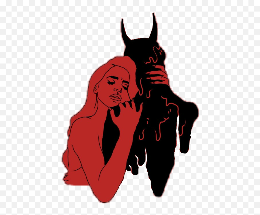 Png Library Lanadelrey Red Tumblr Aesthetic Hurt Hugh - Aesthetic Devil Girl Drawings Emoji,Dancer And Crown Emoji