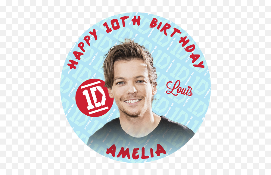 One Direction - Louis One Direction Cupcake Toppers Png Emoji,Edible Emoji Cake Toppers