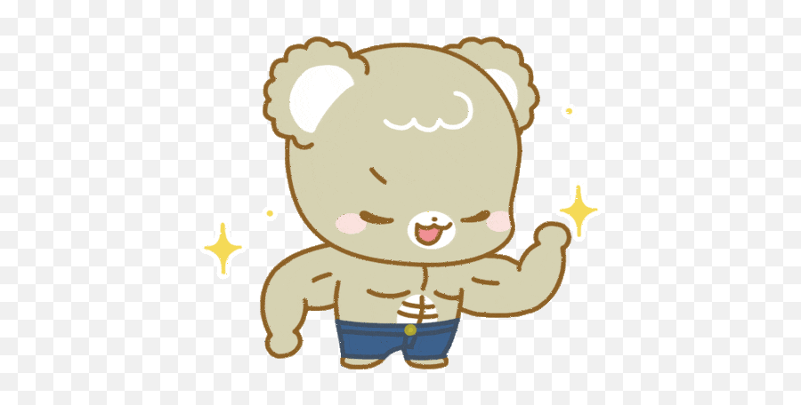 Flexed Biceps Bicipital Sticker - Flexed Biceps Bicipital Bear Laughing Gif Transparent Emoji,Bicep Emoji