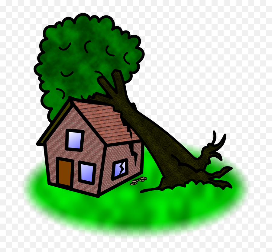 Download Symbol Verbs F - Tree Falling On House Cartoon Png Fallen Tree Clipart Emoji,Tree House Emoji