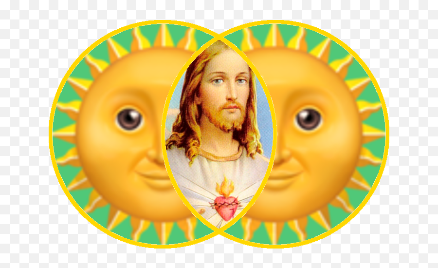 Download Hd Vesica Pisces Emoji Sun New - Gun Jesus Meme,Jesus Emoji