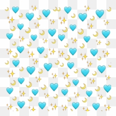 Hearts Blue Background Emoji Sticker By Sabrina - Blue Emoji Background Png,Hearts In A Circle Emoji Png