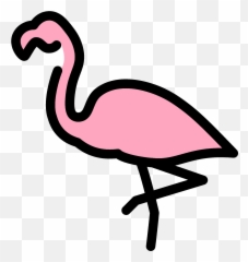 Flamingo Emoji Clipart - Girly,Crane Emoji