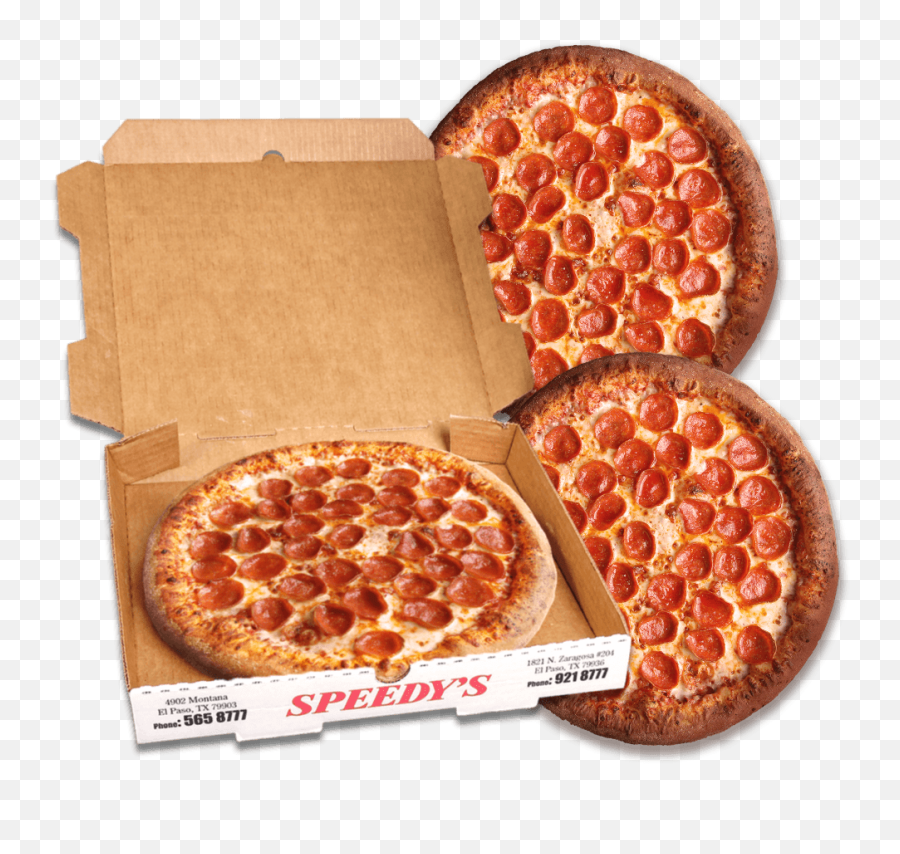 Speedys Pizza El Paso And Horizon City - Pepperoni Pizza Box Transparent Emoji,Boneless Pizza With Emojis