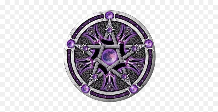 Pentagram Pentacle Moon Star Wicca Sticker By Sam - Purple Moon Pentacle Emoji,Pentagram Emoticon -evil Facebook