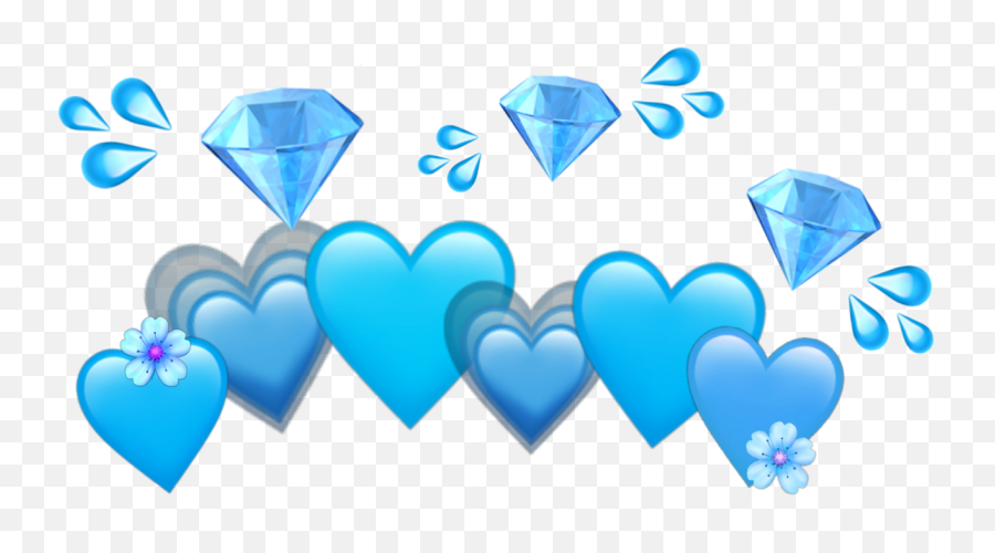 Blue Emoji Crown Sticker,Light Teal Emojis