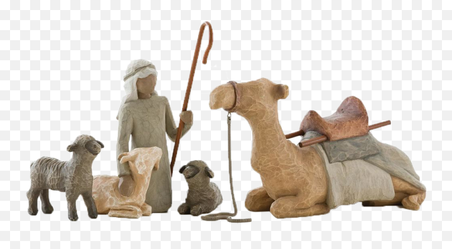 Nativity Shepherd And Stable Animals Figurines - Willow Tree Shepherd And Stable Animals Emoji,Small Statues That Describe Emotions