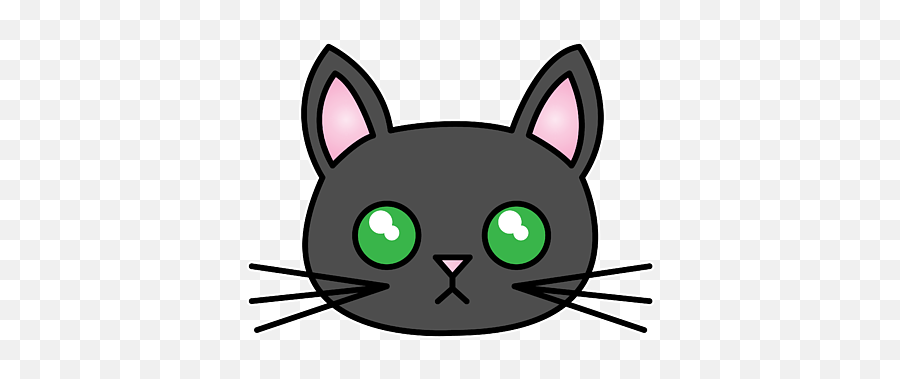 Cute Cartoon Cat T - Shirt For Sale By Jacob Zelazny Cat Black Face Vector Emoji,Anime Kitty Emoticon Png