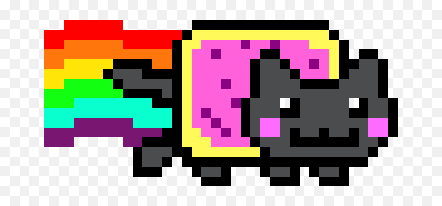 Download Hd Nyan Cat - Nyan Cat Pixel Art Transparent Png Emoji,Nyan Cat Emoticon Dowload