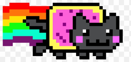Download Hd Nyan Cat - Nyan Cat Pixel Art Transparent Png Emoji,Nyan Cat Emoticon Dowload