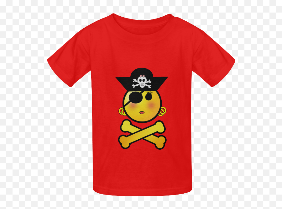 Pirate Emoticon - Smiley Emoji Girl Kidu0027s Classic Tshirt,Measure Emoji