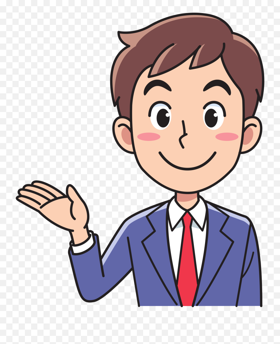 Business Man Inviting Big Image Png - Invite Clipart Thinking Cartoon Man Png Emoji,Emotions In Business