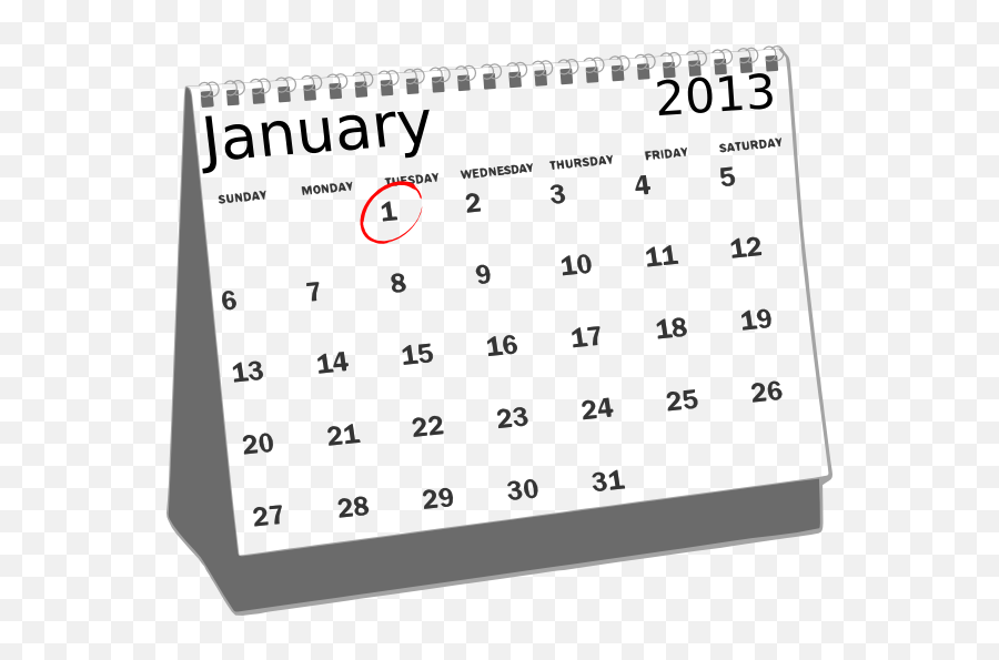 Free Calendar Clipart Pictures - Clipartix January Calendar Clipart Black And White Emoji,Emoji Desk Calendar