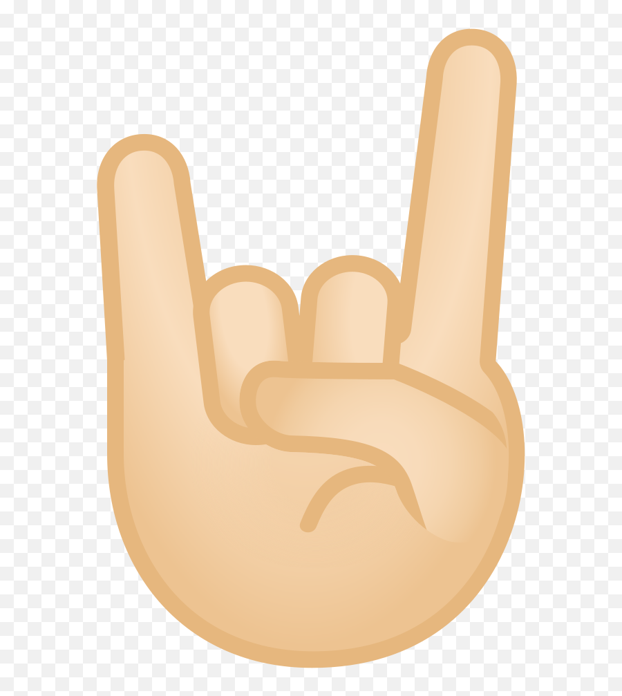 Sign Of The Horns Light Skin Tone Free Icon Of Noto - Rock Hand Emoji Transparent,Peace Sign Emoji