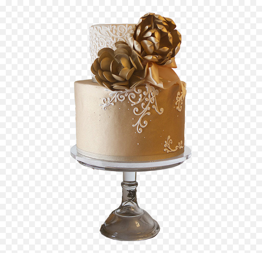 Cake Gold Flowers Sticker By Tiffany - Wedding Cake Emoji,Emoji Fondant