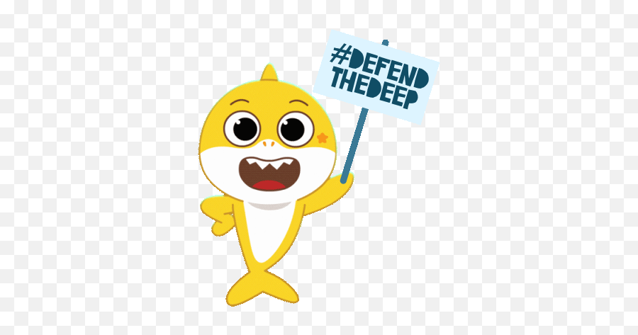 Defend The Deep Baby Shark Gif - Happy Emoji,Emoticon Shark On Keyboard